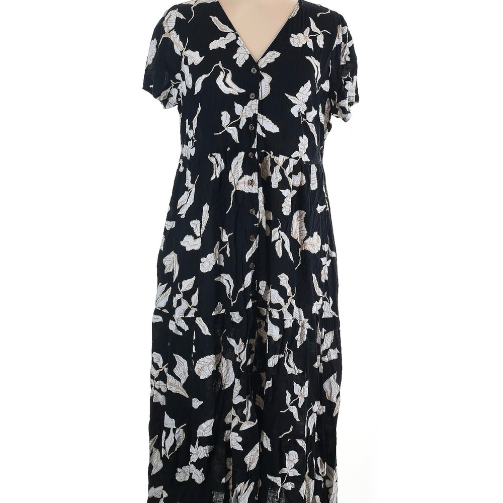 Floral Black and White Dress